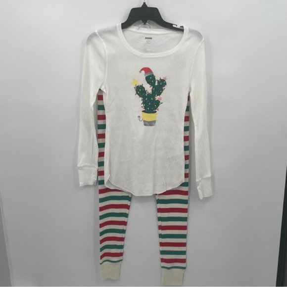 OLD NAVY WOMEN'S 2PC THERMAL HOLIDAY PRINT PAJAMA SET SIZE SMALL - Picture 1 of 7